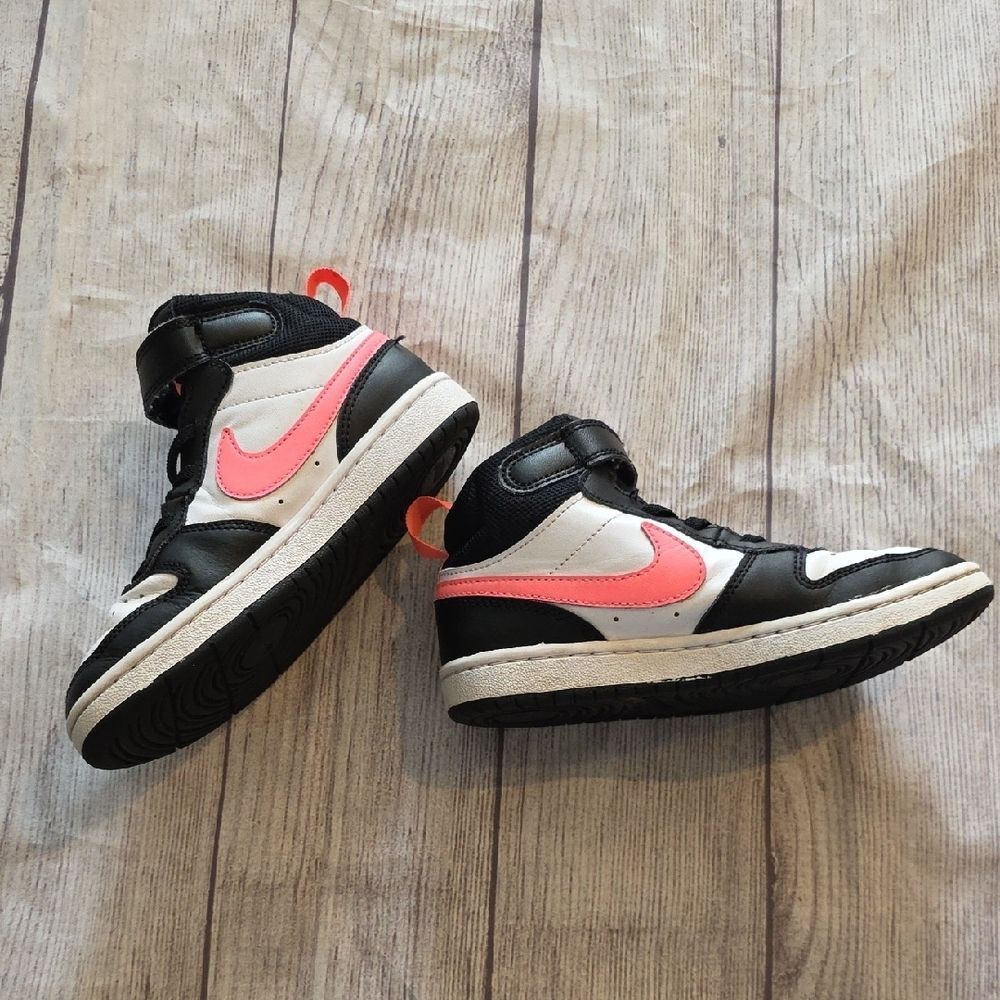 Nike Kids' Black and Pink High-Top Sneakers - Picture 3 of 8